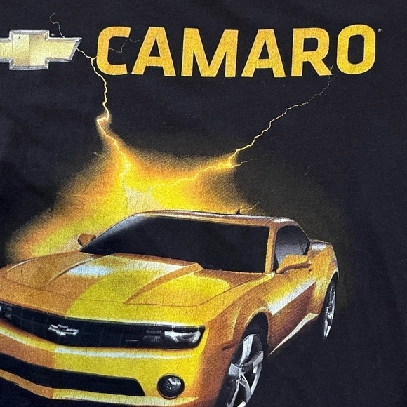 RARE Vintage CAMARO GM Black with Gold Lightening Motorhead T-Shirt - Picture 3 of 5